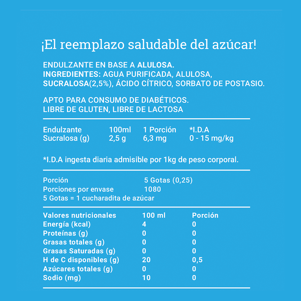 Pack Líquido AluSweet :  Alulosa 360ml + Tagatosa 360ml + Stevia 270ml