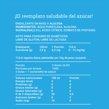 Pack Líquido AluSweet :  Alulosa 360ml + Tagatosa 360ml + Stevia 270ml